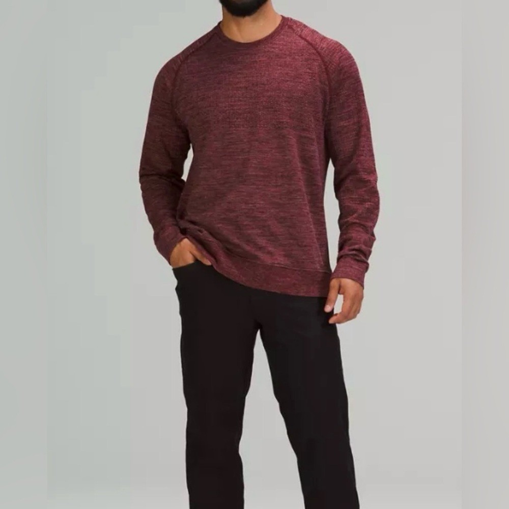 Lululemon‎ Engineered Warmth Long-Sleeve Crew burgundy men small merino wool